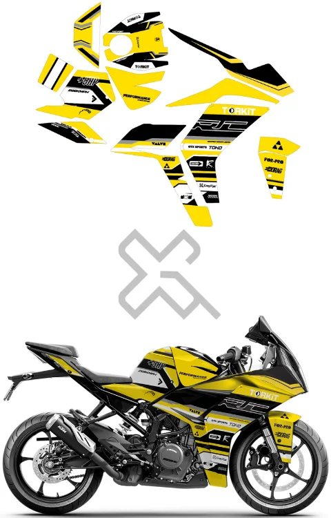 Torkit Edition Full Body Sticker Compatible with RC 125/200/390 | Made In Premium Gloss Vinyl With FPF(Fade Protection Film), Water Proof, Precut Sticker, Pack Of 1 Compatible with Both Side